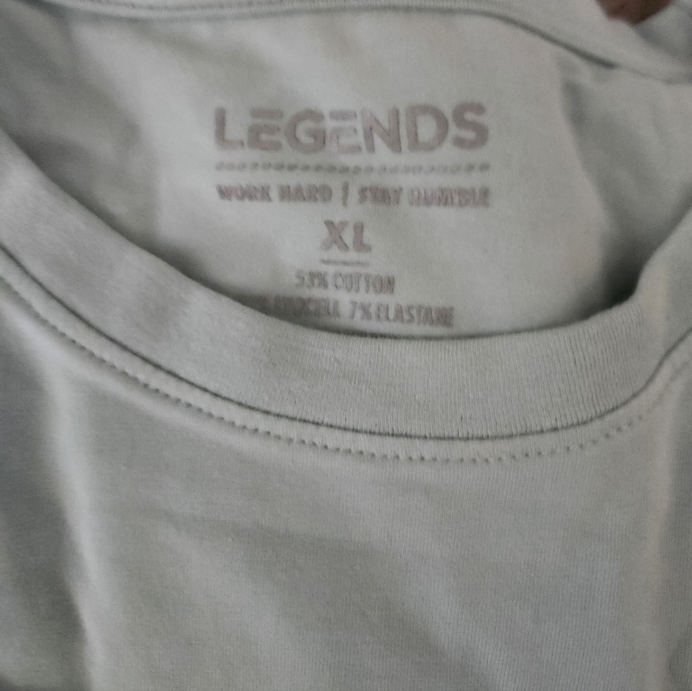 NWT - Legends Mens Aviation Tee Curved Hem Washed Ink in Cloud Blue XL